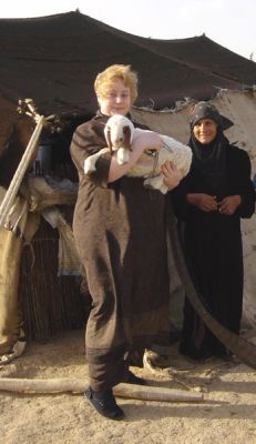 Micaela at a  Bedouin camp in Syria